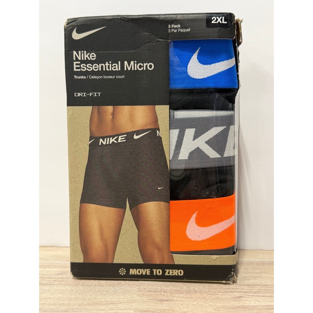 Nike Dri-FIT Essential Micro Underwear Men's XXL Multi Stretch Trunks 3-Pack